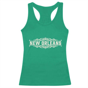 NOLA New Orleans Pride Vintage Scrollwork Racerback Tank Top TS11 Irish Green Print Your Wear