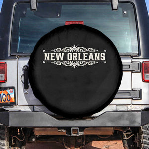 NOLA New Orleans Pride Vintage Scrollwork Spare Tire Cover TS11 No hole Black Print Your Wear