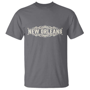 NOLA New Orleans Pride Vintage Scrollwork T Shirt TS11 Charcoal Print Your Wear