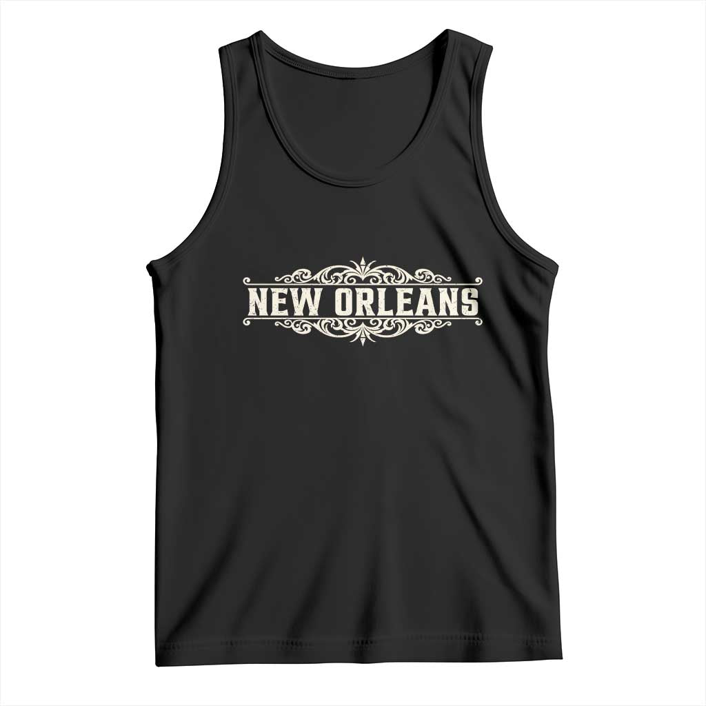 NOLA New Orleans Pride Vintage Scrollwork Tank Top TS11 Black Print Your Wear