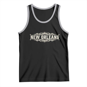 NOLA New Orleans Pride Vintage Scrollwork Tank Top TS11 Black Athletic Heather Print Your Wear