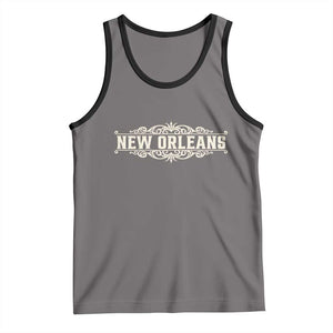 NOLA New Orleans Pride Vintage Scrollwork Tank Top TS11 Deep Heather Black Print Your Wear
