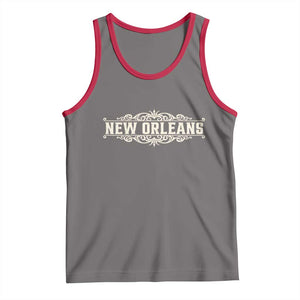 NOLA New Orleans Pride Vintage Scrollwork Tank Top TS11 Deep Heather Red Print Your Wear