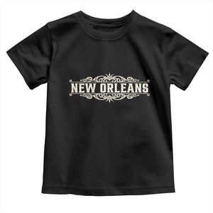 NOLA New Orleans Pride Vintage Scrollwork Toddler T Shirt TS11 Black Print Your Wear