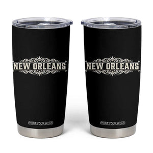 NOLA New Orleans Pride Vintage Scrollwork Tumbler Cup TS11 Black Print Your Wear