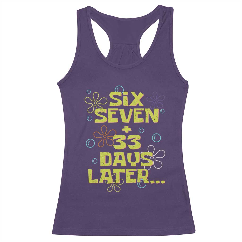 Funny 67 33 100 Days Of School Racerback Tank Top 100th Day Six Seven Days Later TS11 Purple Print Your Wear