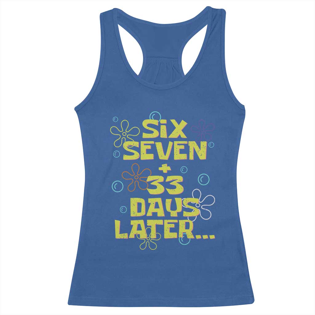 Funny 67 33 100 Days Of School Racerback Tank Top 100th Day Six Seven Days Later TS11 Royal Blue Print Your Wear