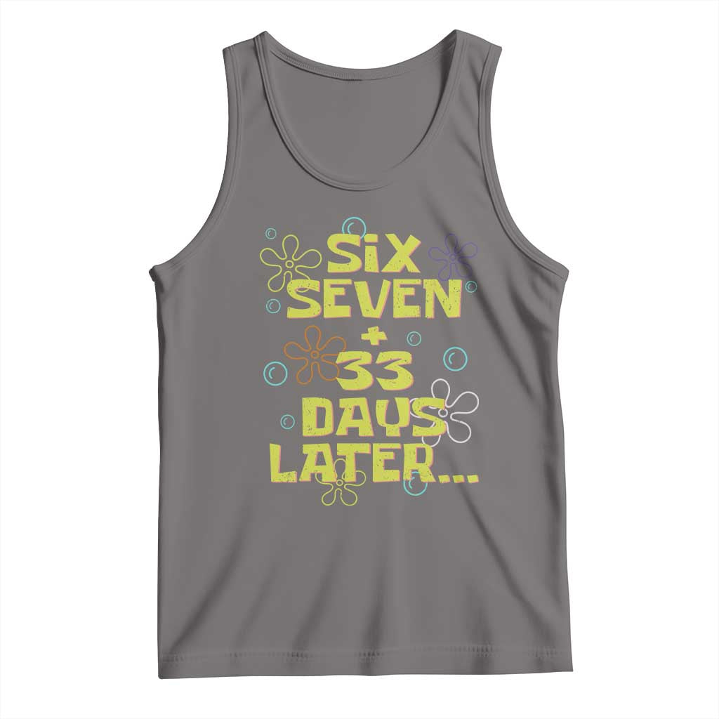 Funny 67 33 100 Days Of School Tank Top 100th Day Six Seven Days Later TS11 Deep Heather Print Your Wear