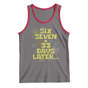 Funny 67 33 100 Days Of School Tank Top 100th Day Six Seven Days Later TS11 Deep Heather Red Print Your Wear