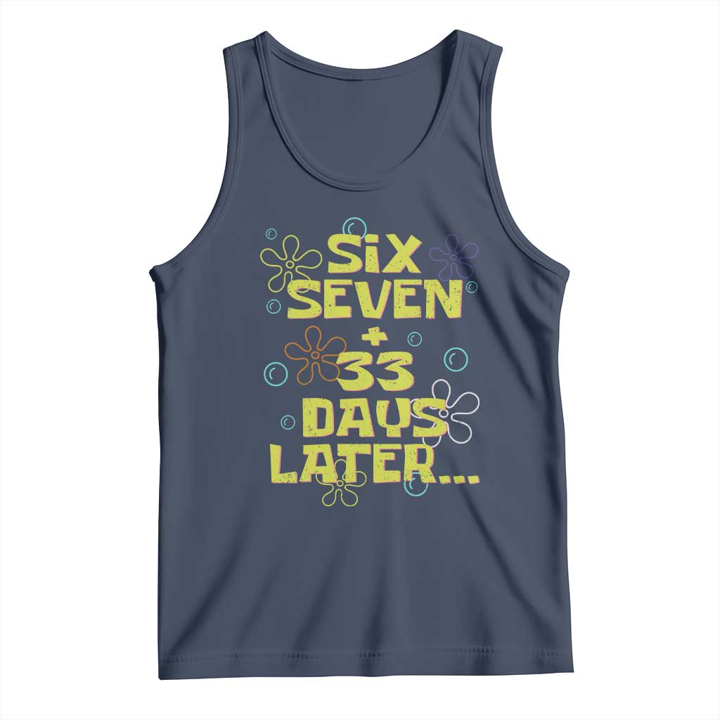 Funny 67 33 100 Days Of School Tank Top 100th Day Six Seven Days Later TS11 Navy Print Your Wear