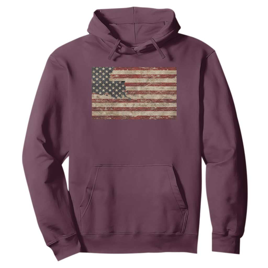 Louisiana Pride Vintage American Flag State Map Hoodie TS11 Maroon Print Your Wear