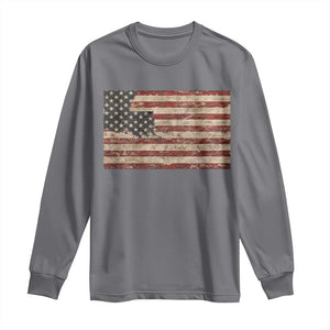 Louisiana Pride Vintage American Flag State Map Long Sleeve Shirt TS11 Charcoal Print Your Wear