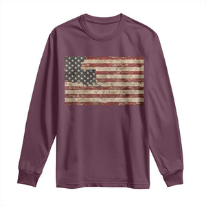Louisiana Pride Vintage American Flag State Map Long Sleeve Shirt TS11 Maroon Print Your Wear