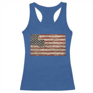 Louisiana Pride Vintage American Flag State Map Racerback Tank Top TS11 Royal Blue Print Your Wear