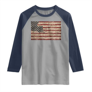 Louisiana Pride Vintage American Flag State Map Raglan Shirt TS11 Sport Gray Navy Print Your Wear