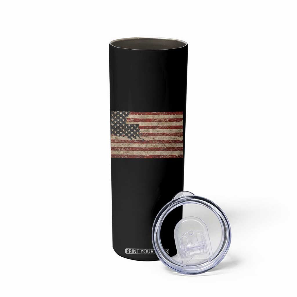 Louisiana Pride Vintage American Flag State Map Skinny Tumbler TS11 Print Your Wear