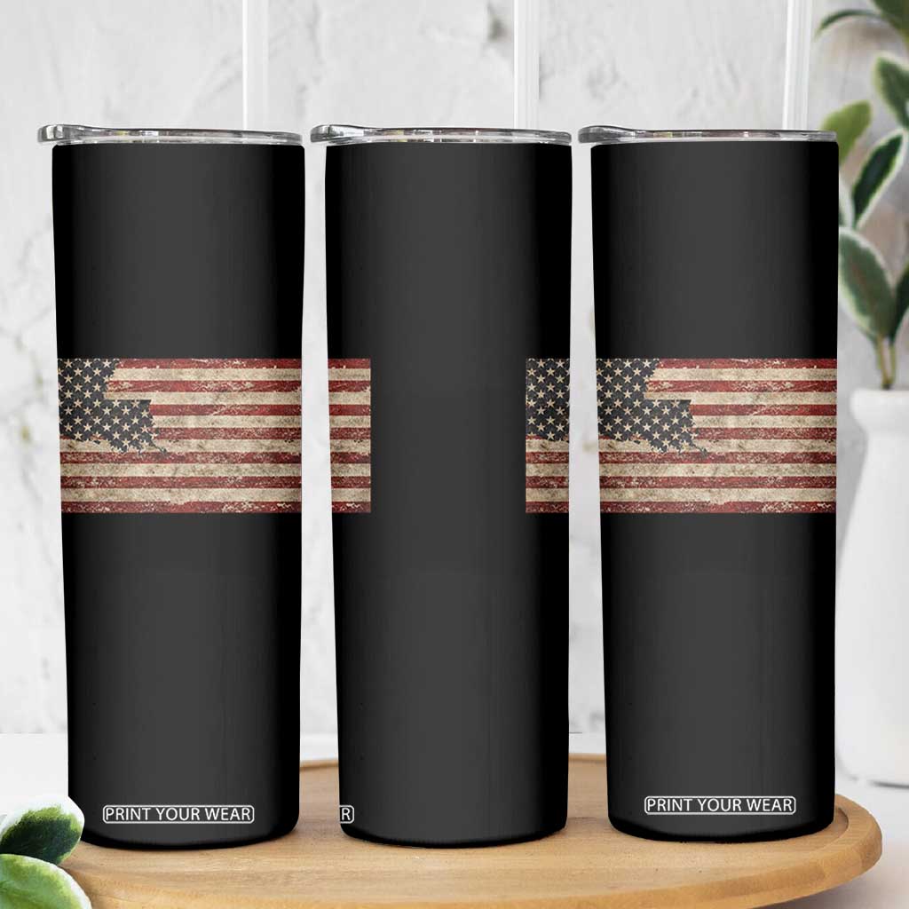 Louisiana Pride Vintage American Flag State Map Skinny Tumbler TS11 Print Your Wear