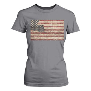 Louisiana Pride Vintage American Flag State Map T Shirt For Women TS11 Charcoal Print Your Wear