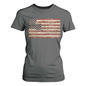 Louisiana Pride Vintage American Flag State Map T Shirt For Women TS11 Dark Heather Print Your Wear