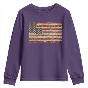 Louisiana Pride Vintage American Flag State Map Youth Sweatshirt TS11 Purple Print Your Wear