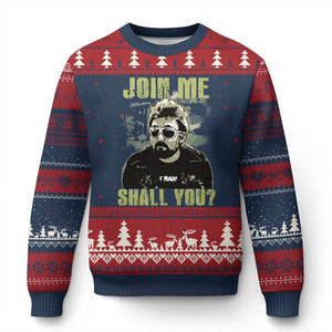 Adam Inspired Memorial Ugly Christmas Sweater Join Me Shall You The Woo Tribute TS11 Navy Red Print Your Wear