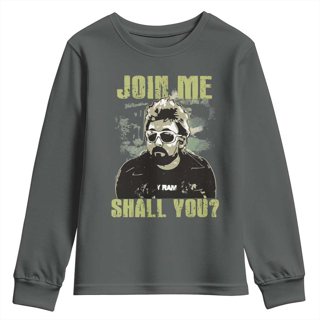 Adam Inspired Memorial Youth Sweatshirt Join Me Shall You The Woo Tribute TS11 Dark Heather Print Your Wear