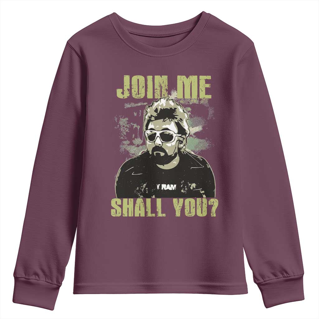 Adam Inspired Memorial Youth Sweatshirt Join Me Shall You The Woo Tribute TS11 Maroon Print Your Wear