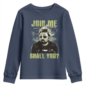 Adam Inspired Memorial Youth Sweatshirt Join Me Shall You The Woo Tribute TS11 Navy Print Your Wear