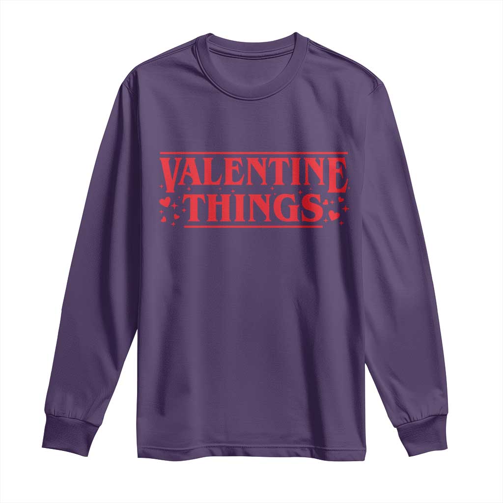 Funny Valentine Things Long Sleeve Shirt Romantic Stranger Valentine's Day Movie TS11 Purple Print Your Wear