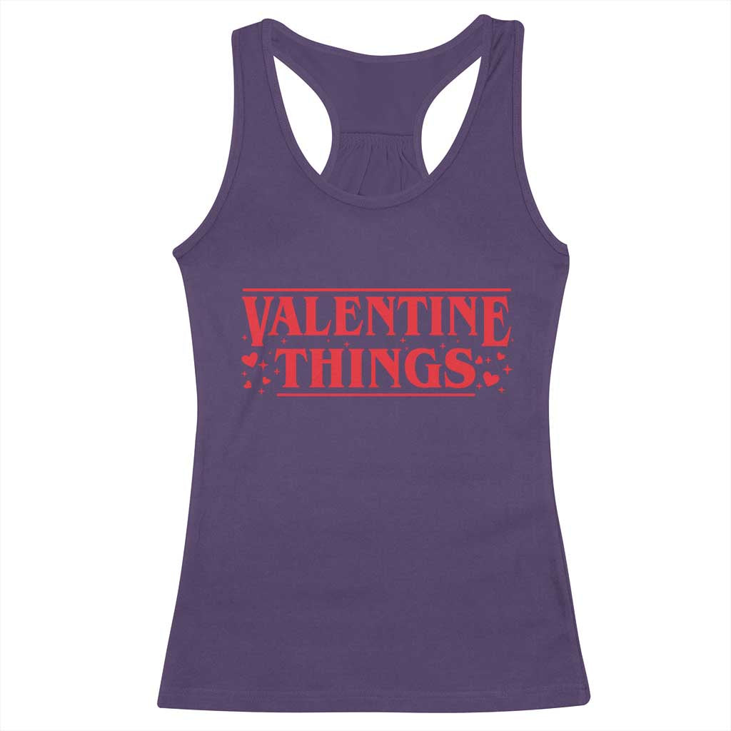 Funny Valentine Things Racerback Tank Top Romantic Stranger Valentine's Day Movie TS11 Purple Print Your Wear