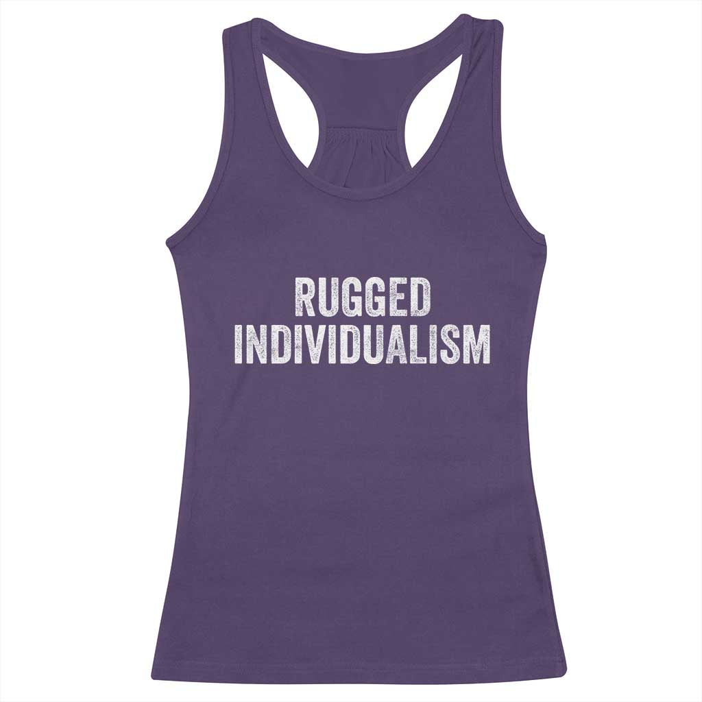 Rugged Individualism Racerback Tank Top Funny Capitalism Saying TS11 Purple Print Your Wear