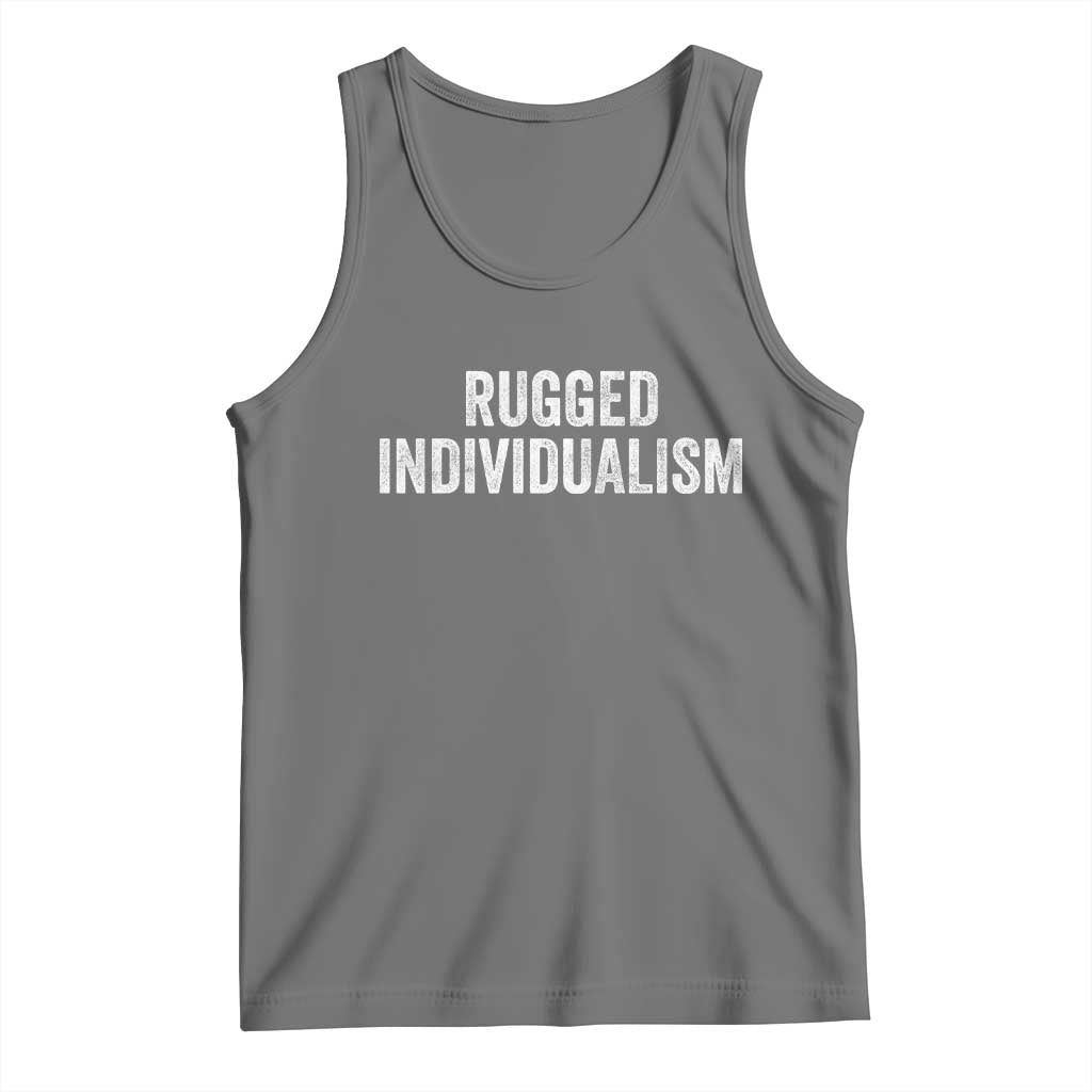Rugged Individualism Tank Top Funny Capitalism Saying TS11 Black Heather Print Your Wear
