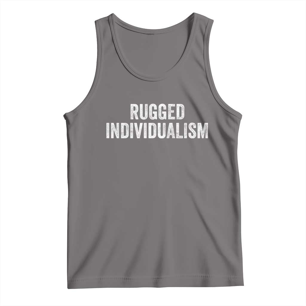 Rugged Individualism Tank Top Funny Capitalism Saying TS11 Deep Heather Print Your Wear