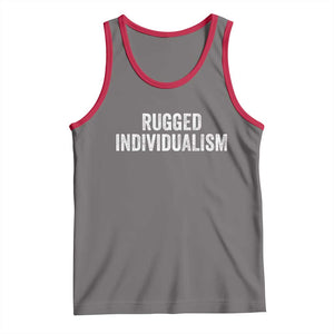 Rugged Individualism Tank Top Funny Capitalism Saying TS11 Deep Heather Red Print Your Wear
