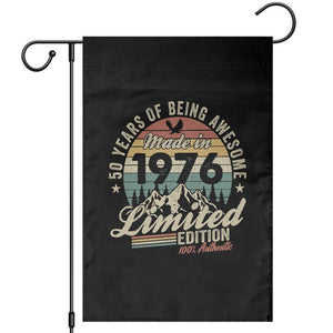 50th Birthday Made In 1976 Garden Flag 50 Years Of Being Awesome Vintage Limited Edition TS11 Black Print Your Wear