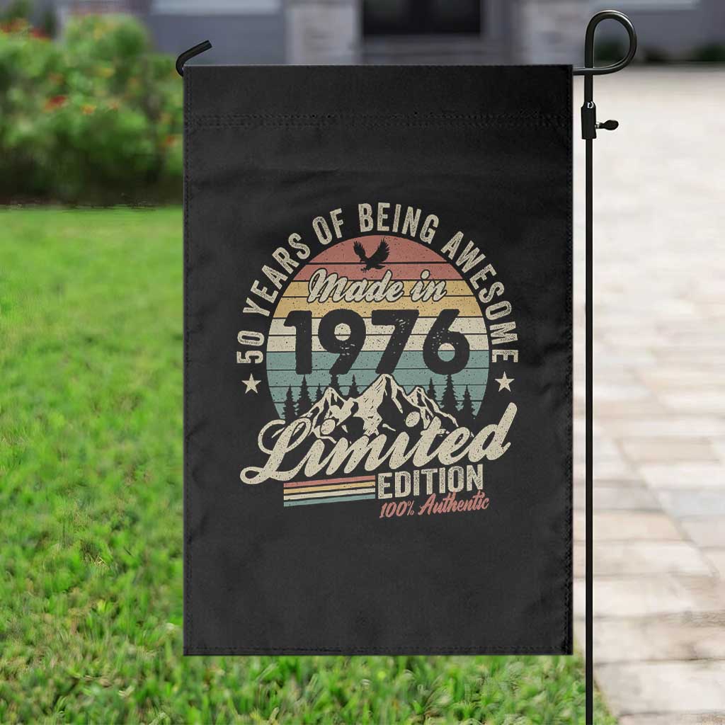 50th Birthday Made In 1976 Garden Flag 50 Years Of Being Awesome Vintage Limited Edition TS11 Print Your Wear