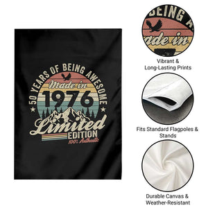 50th Birthday Made In 1976 Garden Flag 50 Years Of Being Awesome Vintage Limited Edition TS11 Print Your Wear