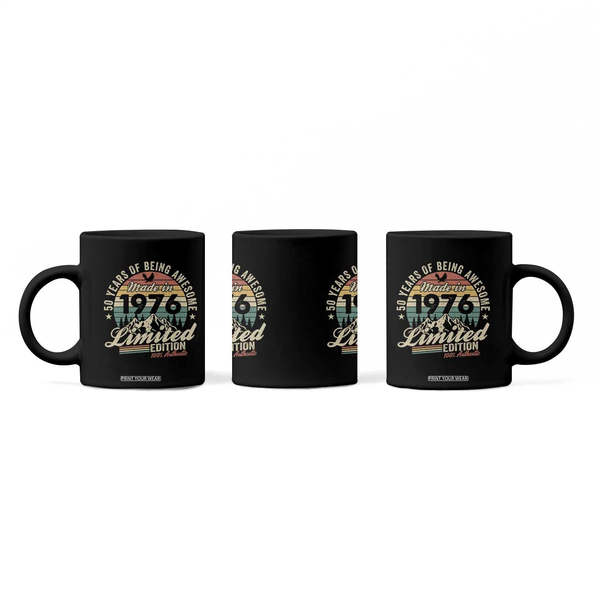 50th Birthday Made In 1976 Coffee Mug 50 Years Of Being Awesome Vintage Limited Edition TS11 Print Your Wear