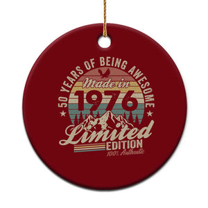50th Birthday Made In 1976 Ceramic Ornament 50 Years Of Being Awesome Vintage Limited Edition TS11 1pc Red Print Your Wear