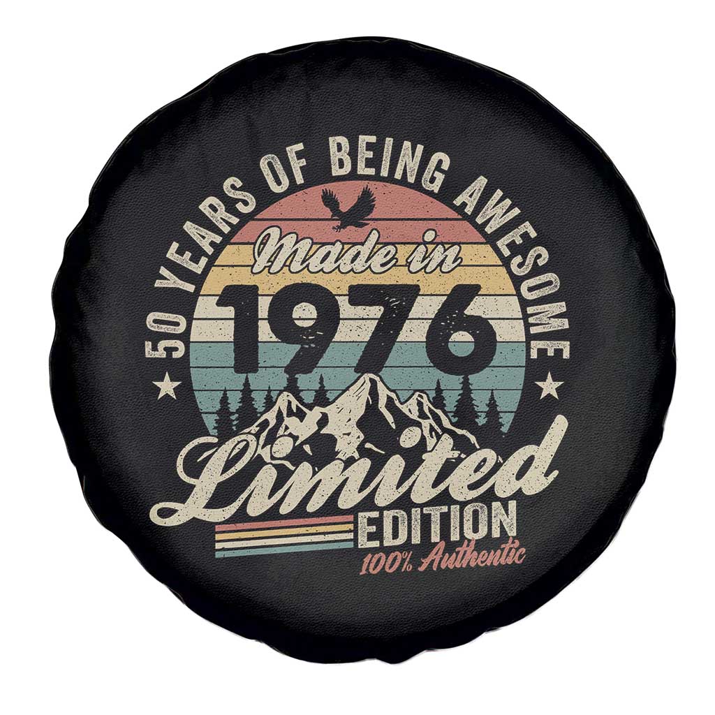 50th Birthday Made In 1976 Spare Tire Cover 50 Years Of Being Awesome Vintage Limited Edition TS11 Print Your Wear