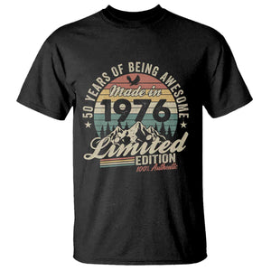 50th Birthday Made In 1976 T Shirt 50 Years Of Being Awesome Vintage Limited Edition TS11 Black Print Your Wear