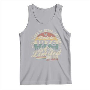 50th Birthday Made In 1976 Tank Top 50 Years Of Being Awesome Vintage Limited Edition TS11 Athletic Heather Print Your Wear