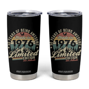 50th Birthday Made In 1976 Tumbler Cup 50 Years Of Being Awesome Vintage Limited Edition TS11 Black Print Your Wear