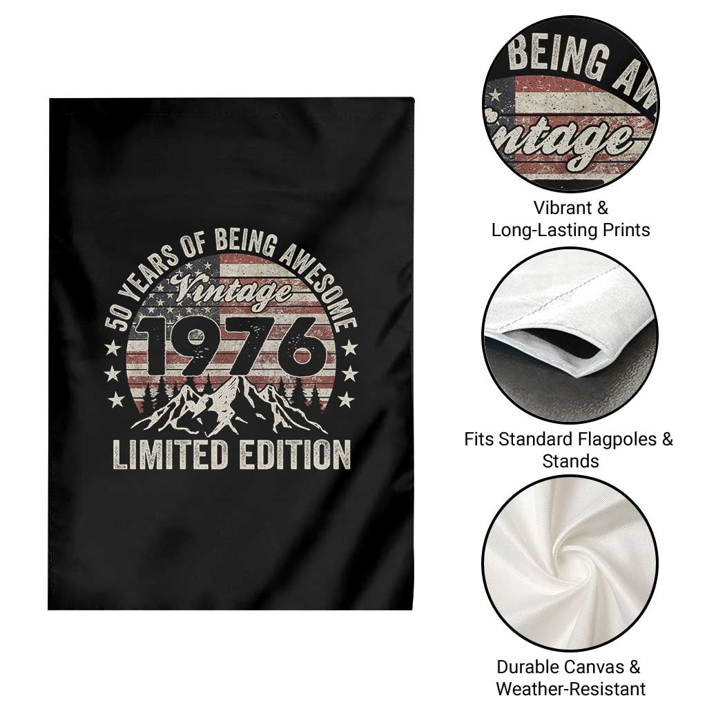 50th Birthday Vintage 1976 Limited Edition Garden Flag 50 Years Of Being Awesome American Flag TS11 Print Your Wear