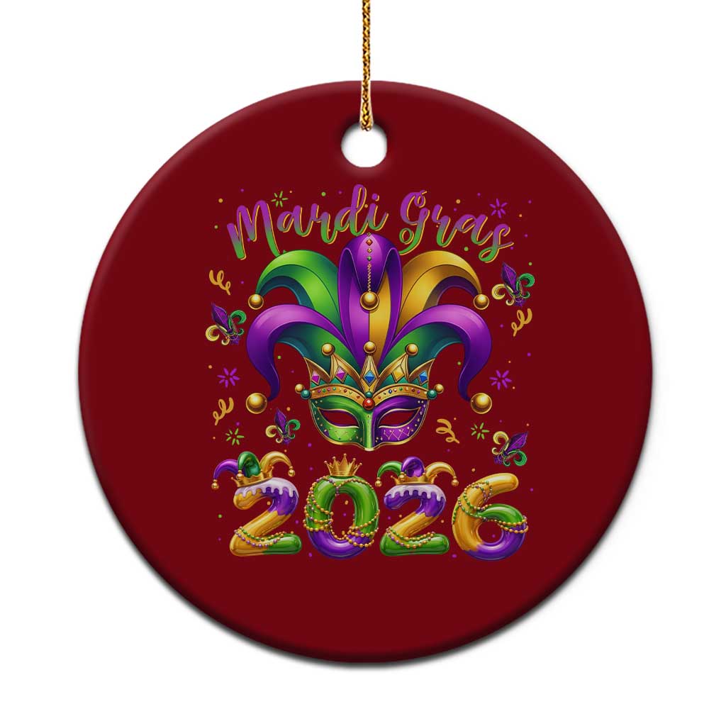 Mardi Gras 2026 Ceramic Ornament Funny Jester Hat Carnival Fleur De Lis TS11 1pc Red Print Your Wear