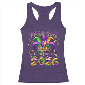 Mardi Gras 2026 Racerback Tank Top Funny Jester Hat Carnival Fleur De Lis TS11 Purple Print Your Wear