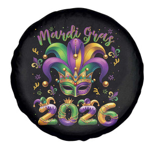 Mardi Gras 2026 Spare Tire Cover Funny Jester Hat Carnival Fleur De Lis TS11 Print Your Wear