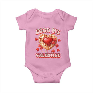 Eggo My Valentine Baby Onesie Funny Romantic Stranger Valentine's Day TS11 Light Pink Print Your Wear