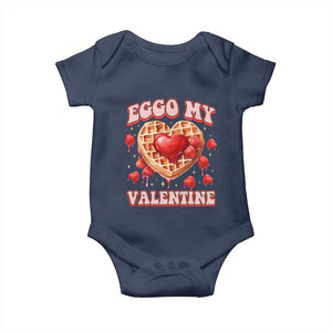 Eggo My Valentine Baby Onesie Funny Romantic Stranger Valentine's Day TS11 Navy Print Your Wear