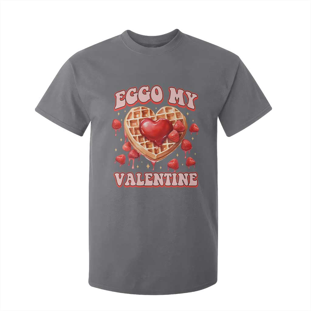 Eggo My Valentine T Shirt For Kid Funny Romantic Stranger Valentine's Day TS11 Charcoal Print Your Wear